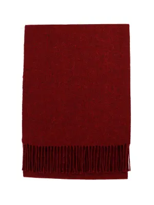 100% Baby Alpaca Woven Scarf - Mélange Crimson Red