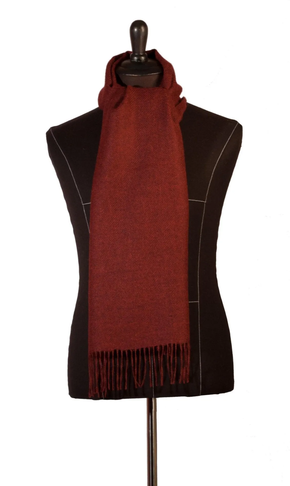 100% Baby Alpaca Woven Scarf - Mélange Crimson Red