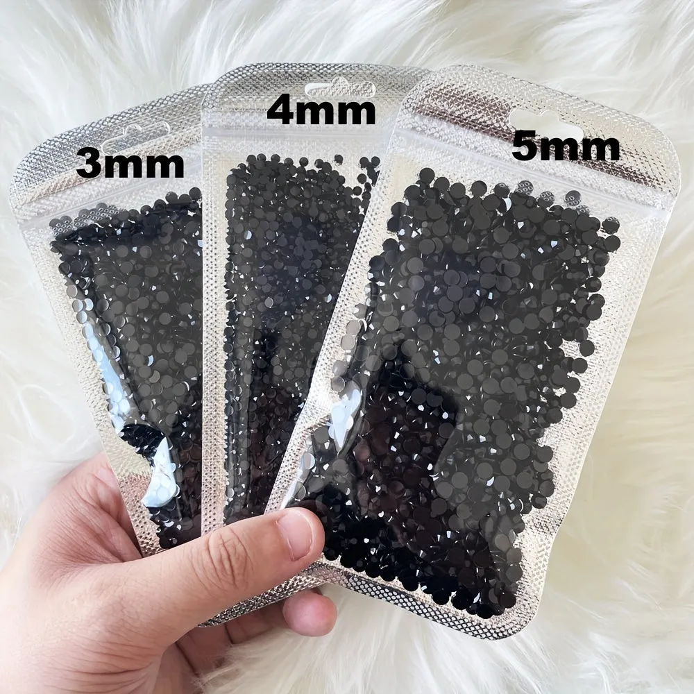 1500pcs Black Rhinestones for Crafts Shoes Nail Art DIY