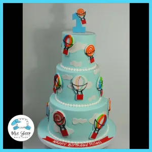 1st Birthday Hot Air Balloon Cake