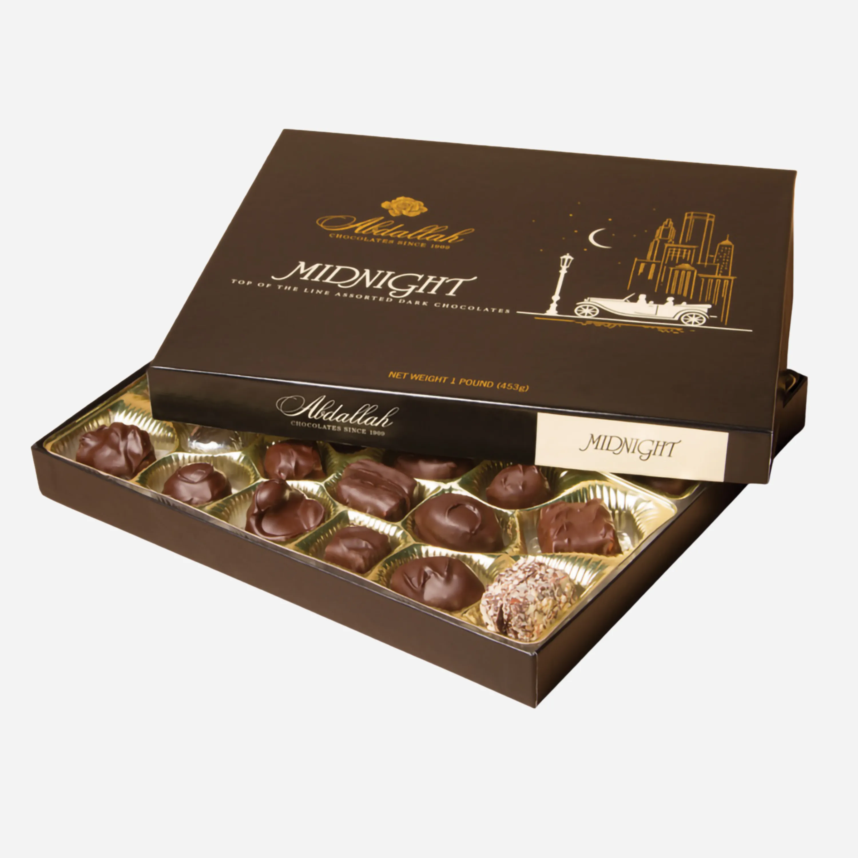 Abdallah Midnight Assorted Dark Chocolates 15 oz Box