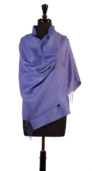 Baby Alpaca & Silk Shawl in Solid Color - Periwinkle Blue