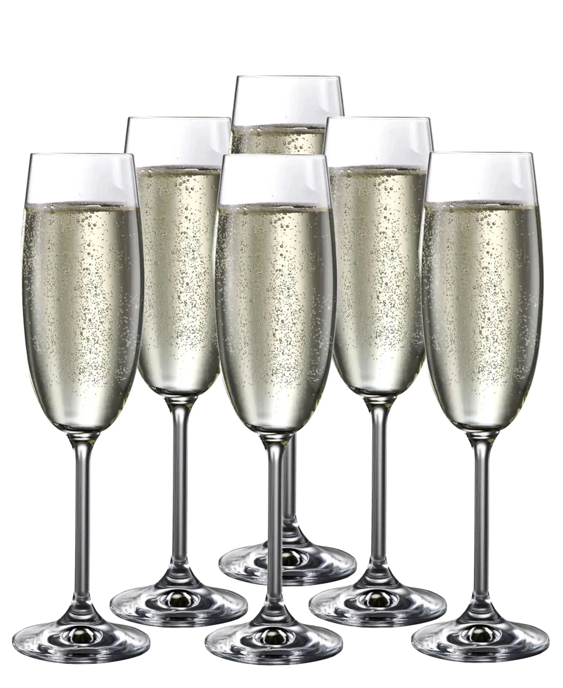 Bohemia Natalie Champagne Flute Set Of Six 190ML - Clear