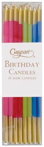 Caspari Slim Birthday Candles - (multiple variants)