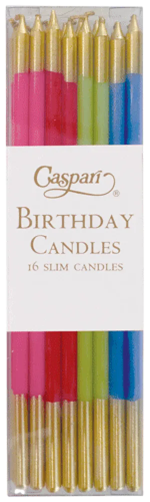 Caspari Slim Birthday Candles - (multiple variants)