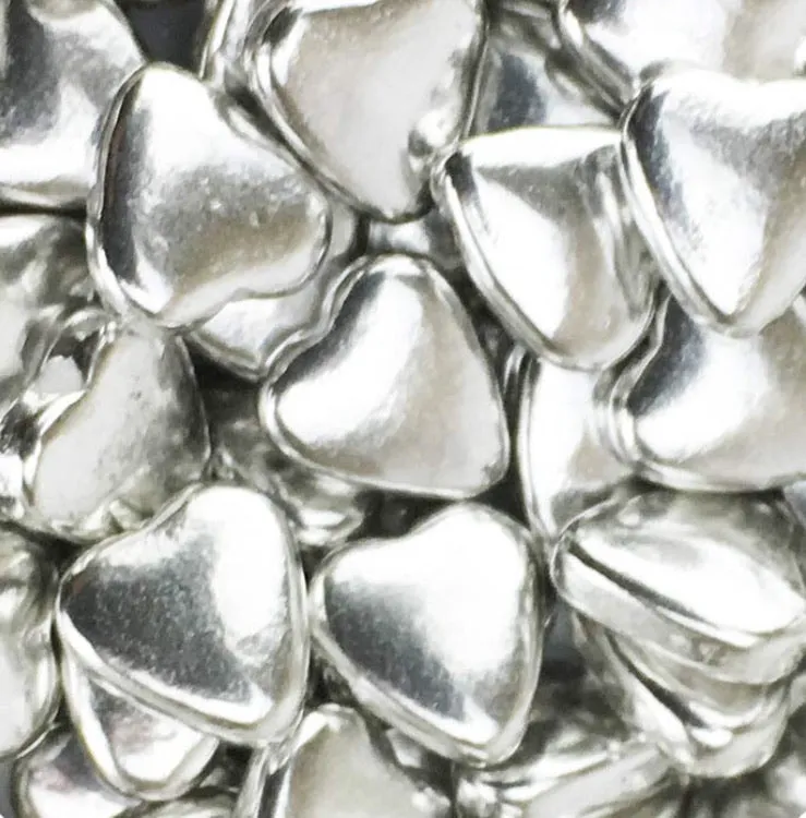 Celebakes Silver Heart Dragees 3.7oz