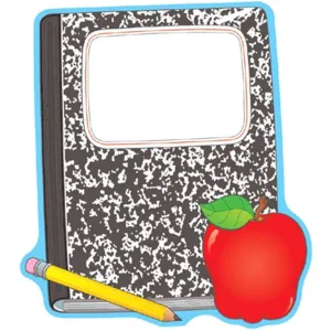 Composition Book And Apple Two Sided Decoration