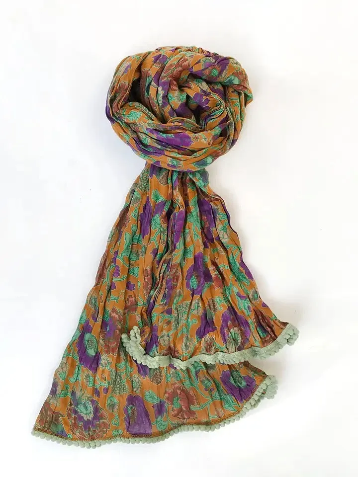 Crinkled Cotton Scarves