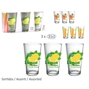 Décor Glass Set of 3 Assorted