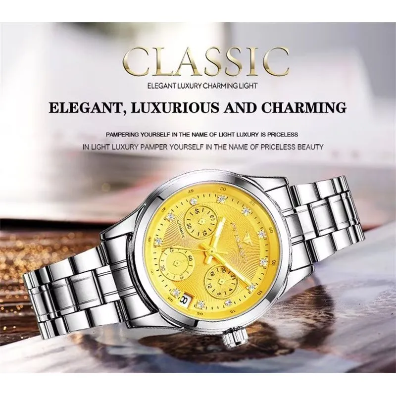 DiamondLux Automatic Crystal Glass Mechanical Watch