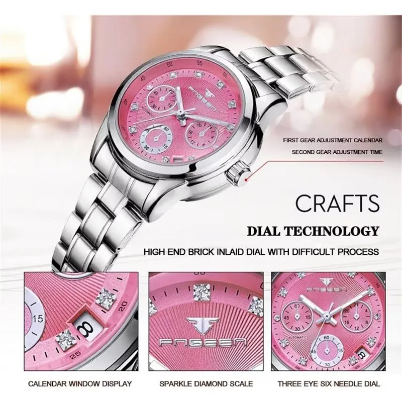 DiamondLux Automatic Crystal Glass Mechanical Watch