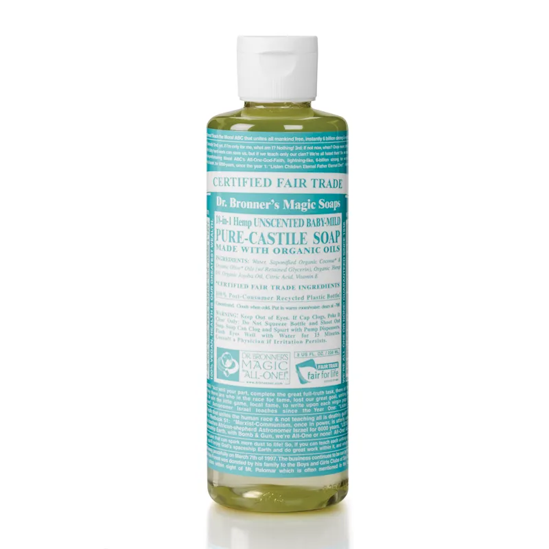 Dr. Bronner's 18-in-1 Hemp Unscented Baby-Mild Pure-Castile Liquid Soap