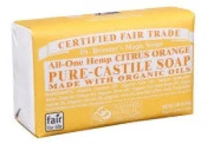 Dr. Bronner's All-One Hemp Citrus Orange Pure-Castile Bar Soap 140g