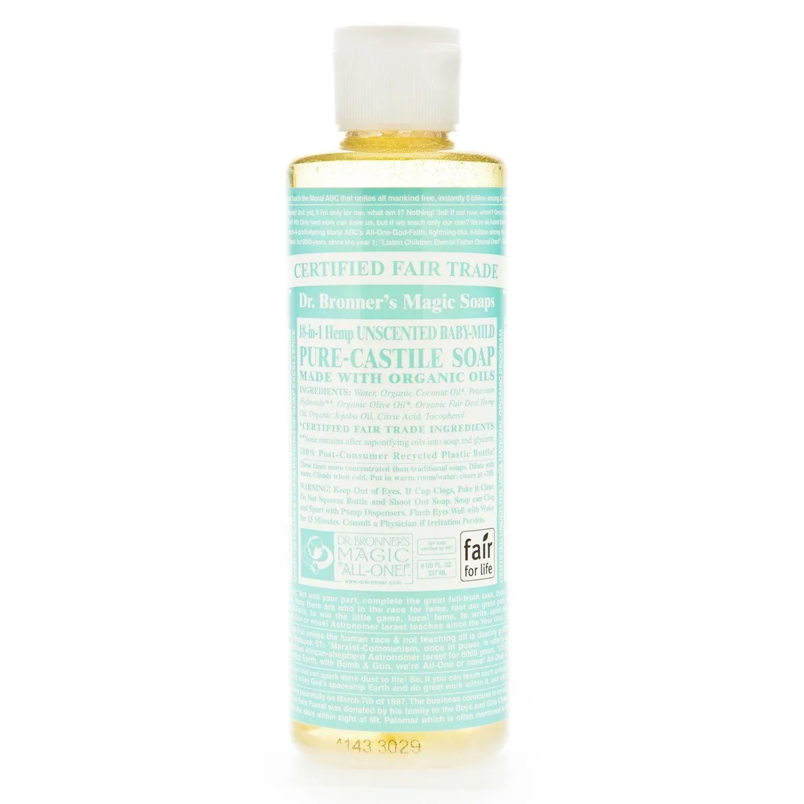 Dr Bronners Liquid Castile Soap Baby Mild 237ml