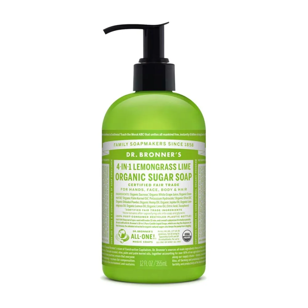 Dr Bronner’s, Organic Liquid Hand Soap Lemongrass & Lime, 12 Oz