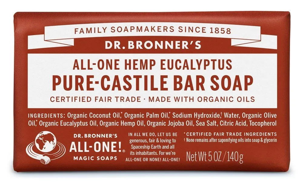 Dr. Bronner's Pure Castile Bar Soap-Eucalyptus 5 oz Bar