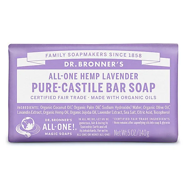 Dr Bronner's PURE-CASTILE BAR SOAP - LAVENDER 140g