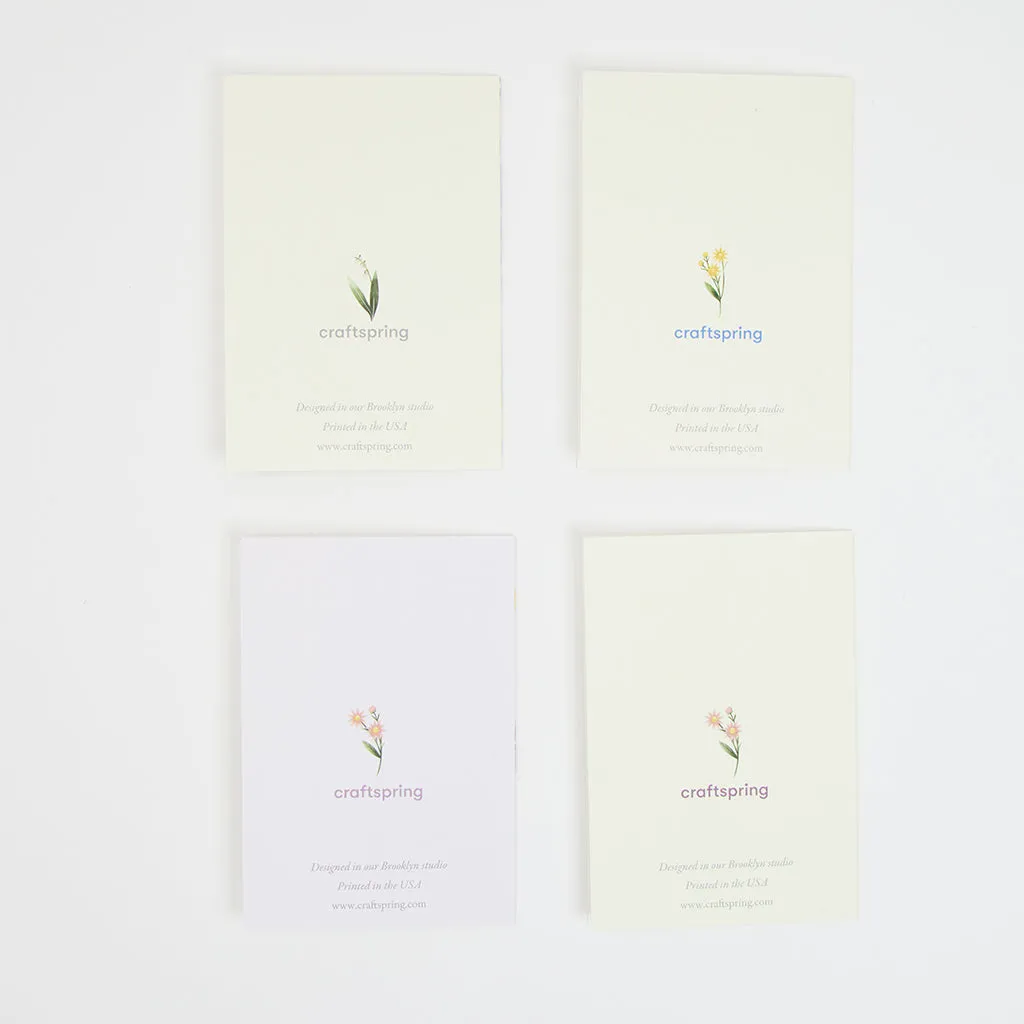 Flower Bouquets Assorted Cards Set of 4