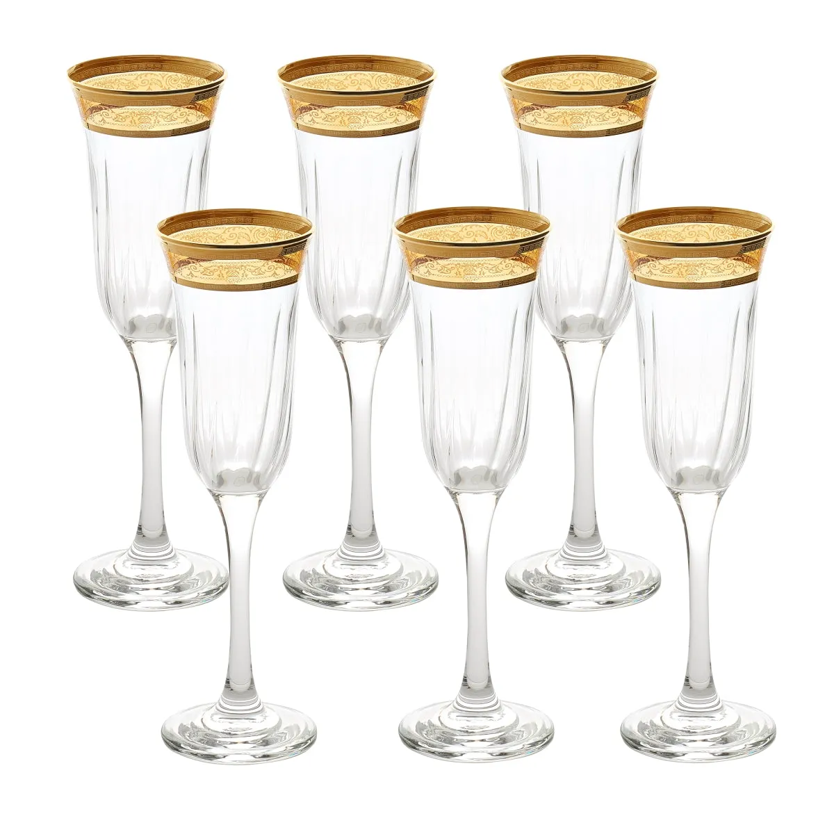 Flute Melania Collection Amber - Set of 6