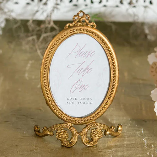 Gold Oval Baroque Frame Wedding Party Table Decor