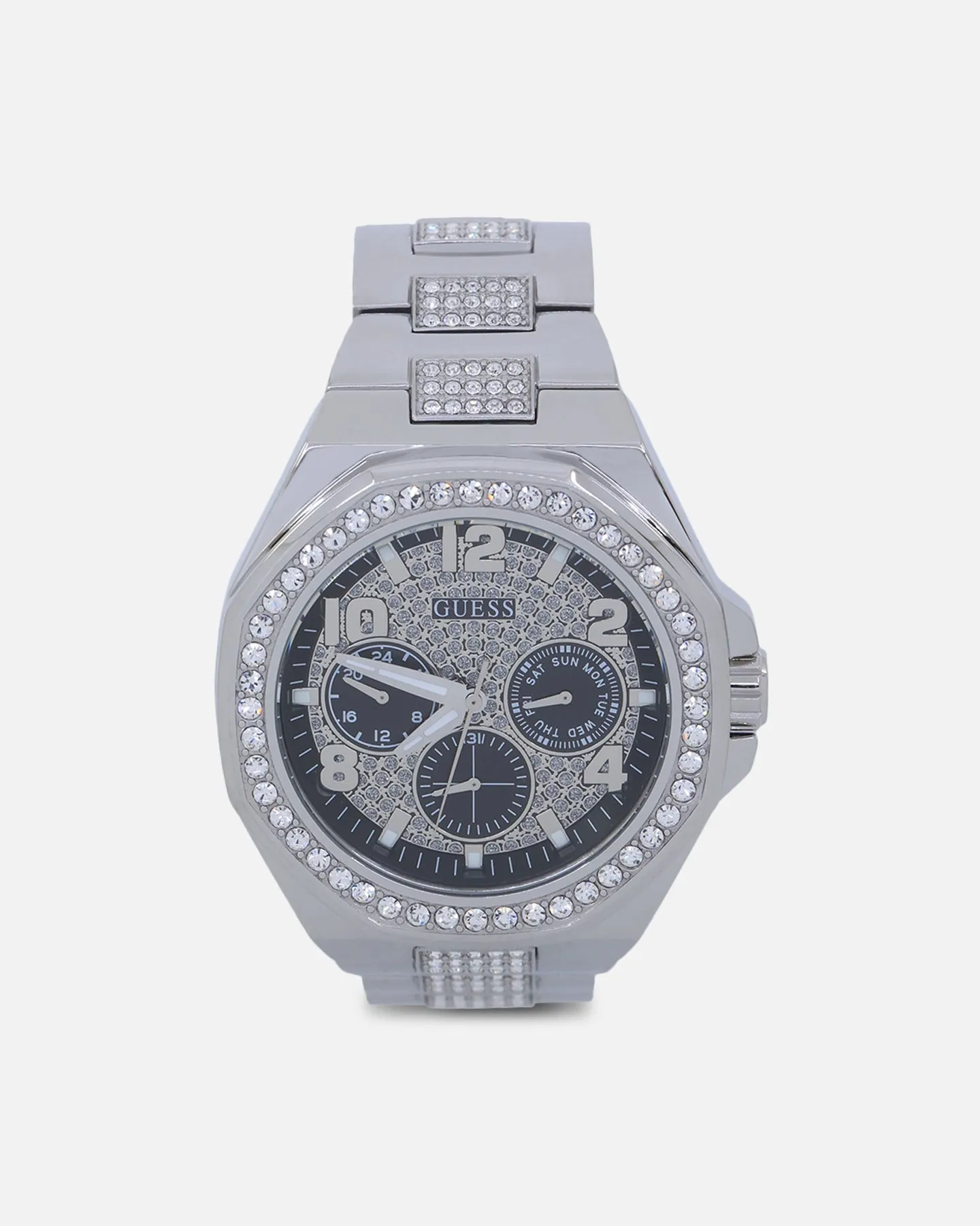 Guess Mainline Empire Crystal Watch Silver