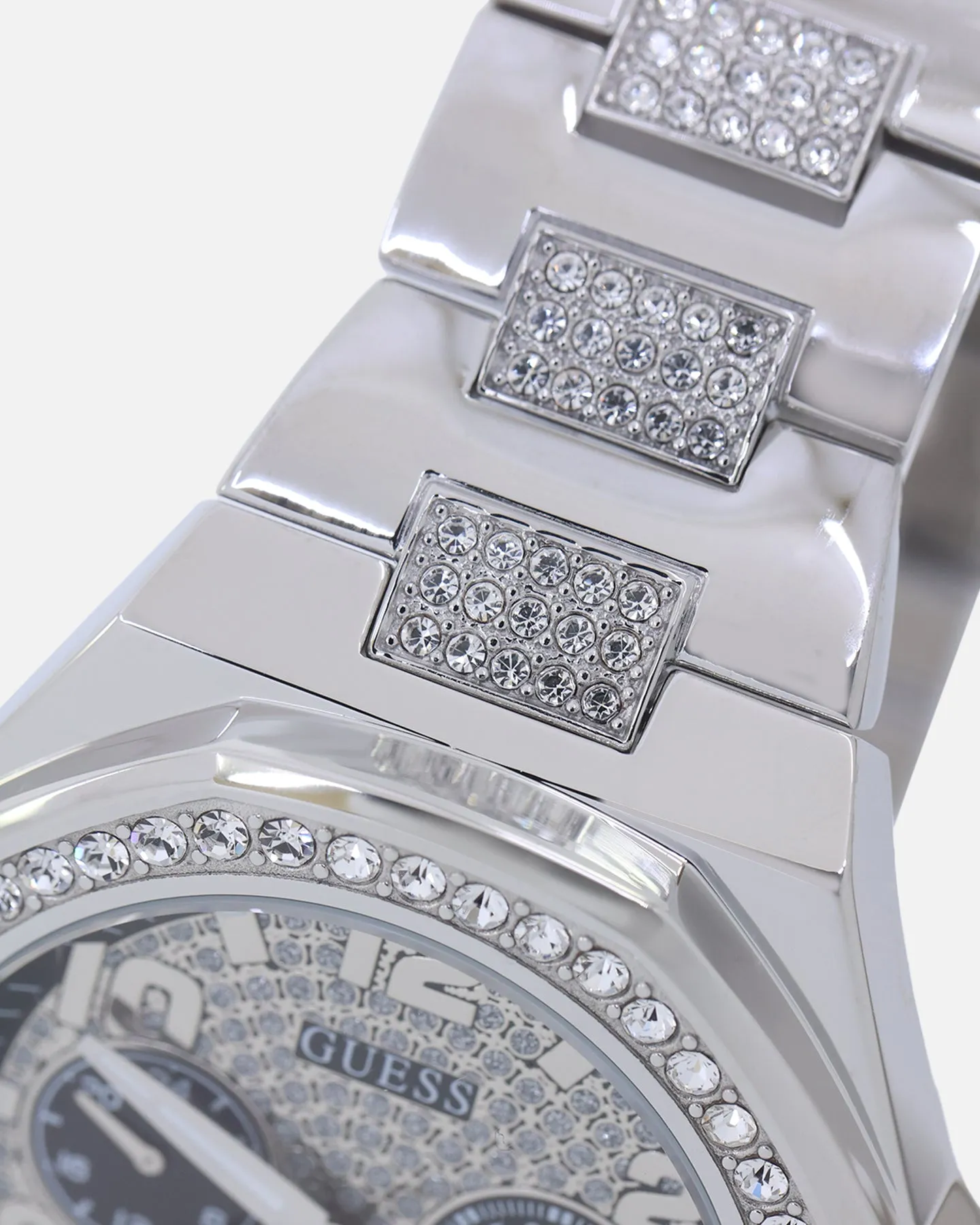 Guess Mainline Empire Crystal Watch Silver