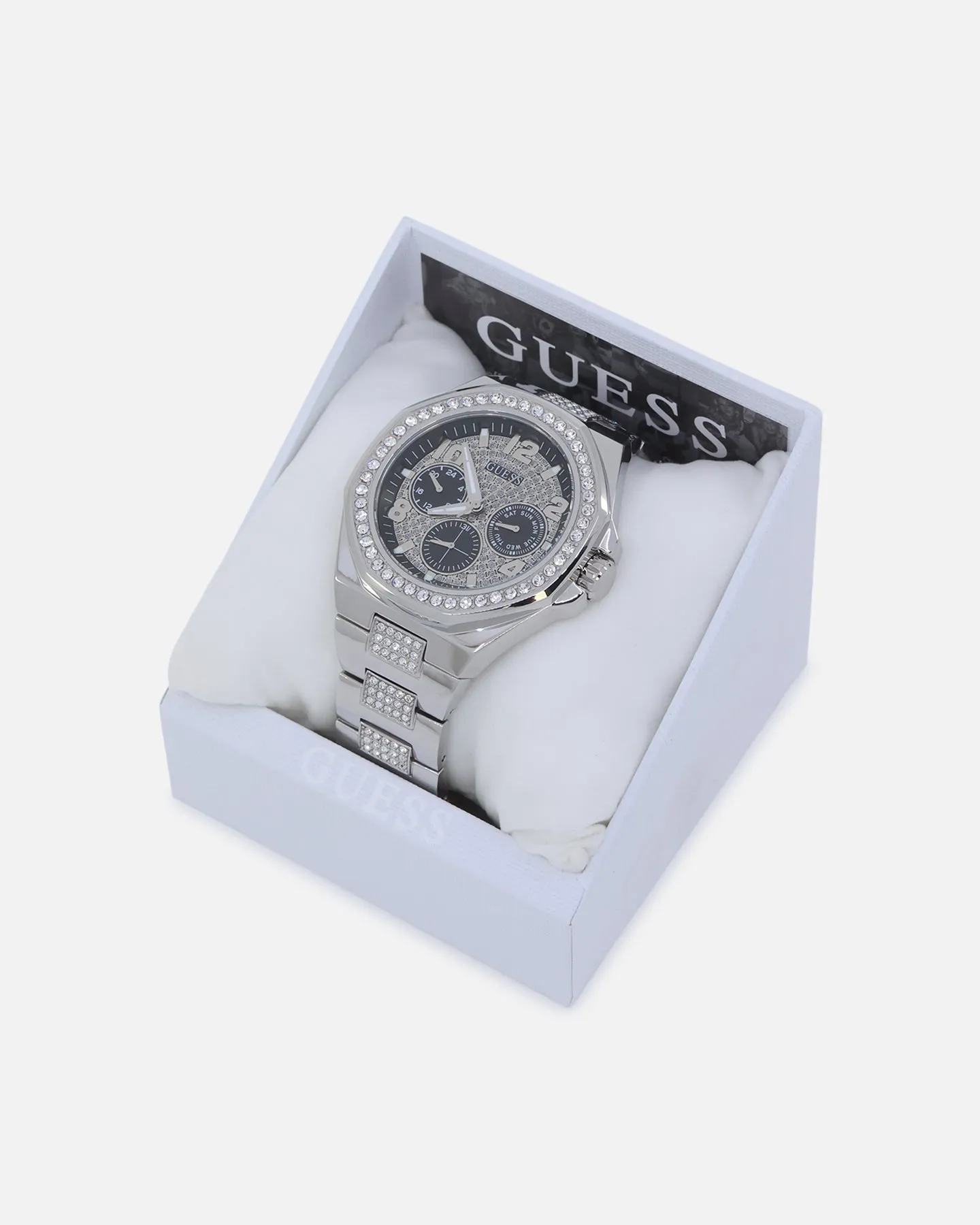 Guess Mainline Empire Crystal Watch Silver