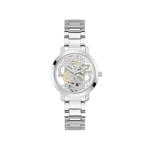 Guess Quattro Clear Ladies Trend Silver Stainless Steel Watch GW0300L1