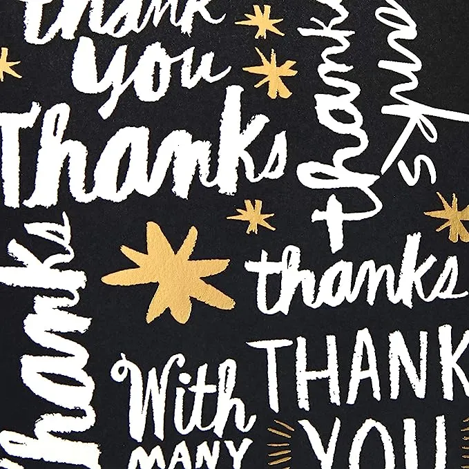 Hallmark Thank You Cards Assortment, Artistic Black and White (24 Cards with Envelopes for Baby Showers, Wedding, Bridal Showers, All Occasion)