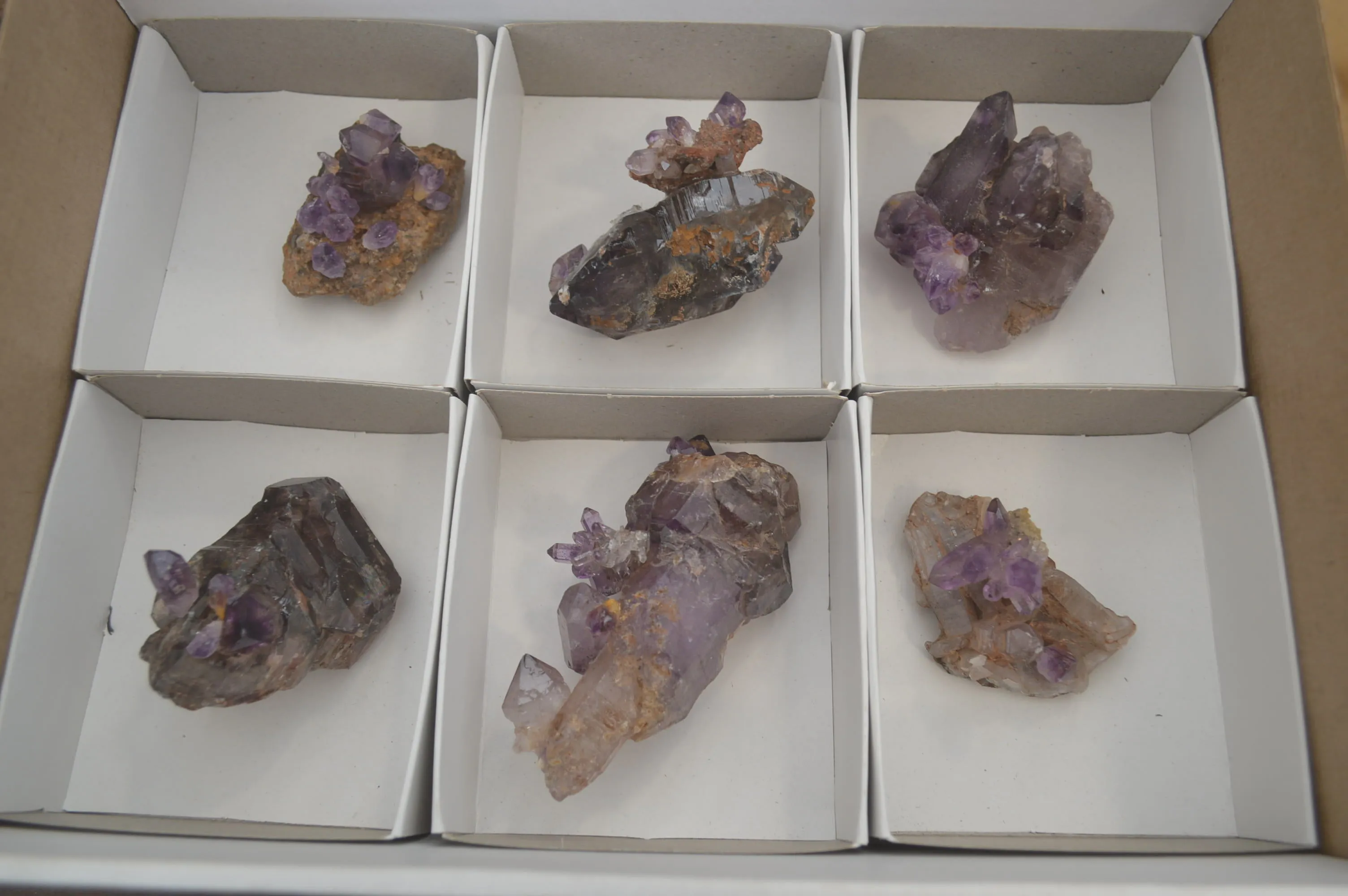 Hand Made Amethyst Conglomerate Specimens x 6 From Chiredzi, Zimbabwe