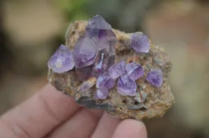 Hand Made Amethyst Conglomerate Specimens x 6 From Chiredzi, Zimbabwe