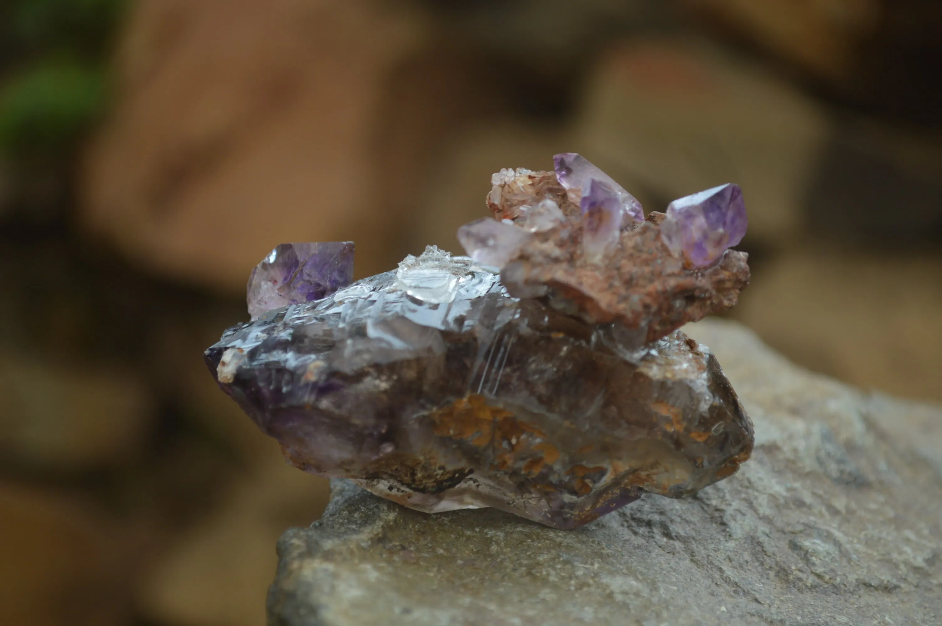 Hand Made Amethyst Conglomerate Specimens x 6 From Chiredzi, Zimbabwe