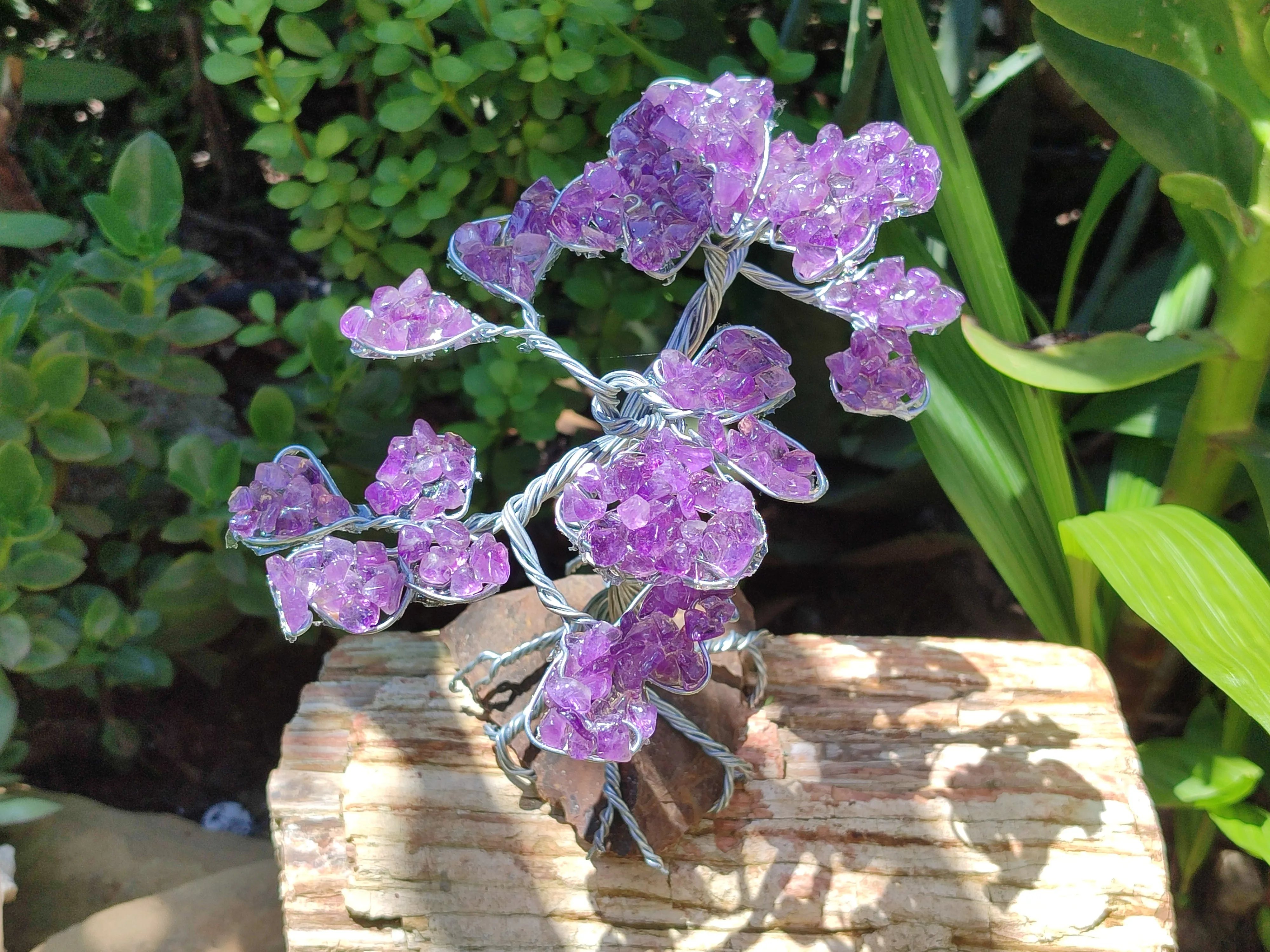 Hand Made Amethyst Tumble Chip & Wire Wrap Tree - Sold Per Item - From South Africa