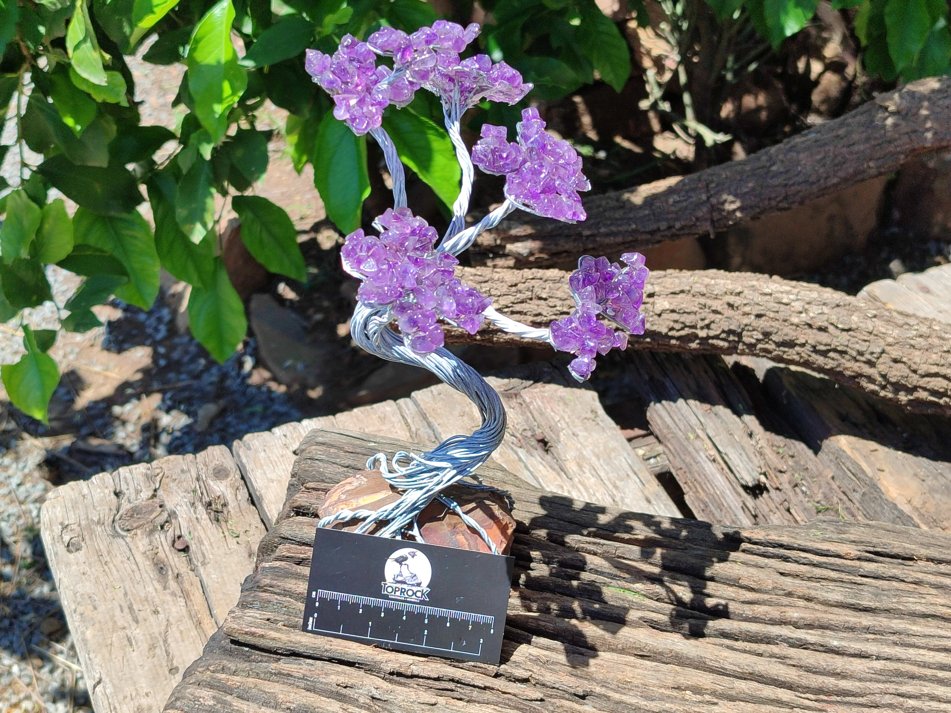 Hand Made Amethyst Tumble Chip & Wire Wrap Tree - Sold Per Item - From South Africa