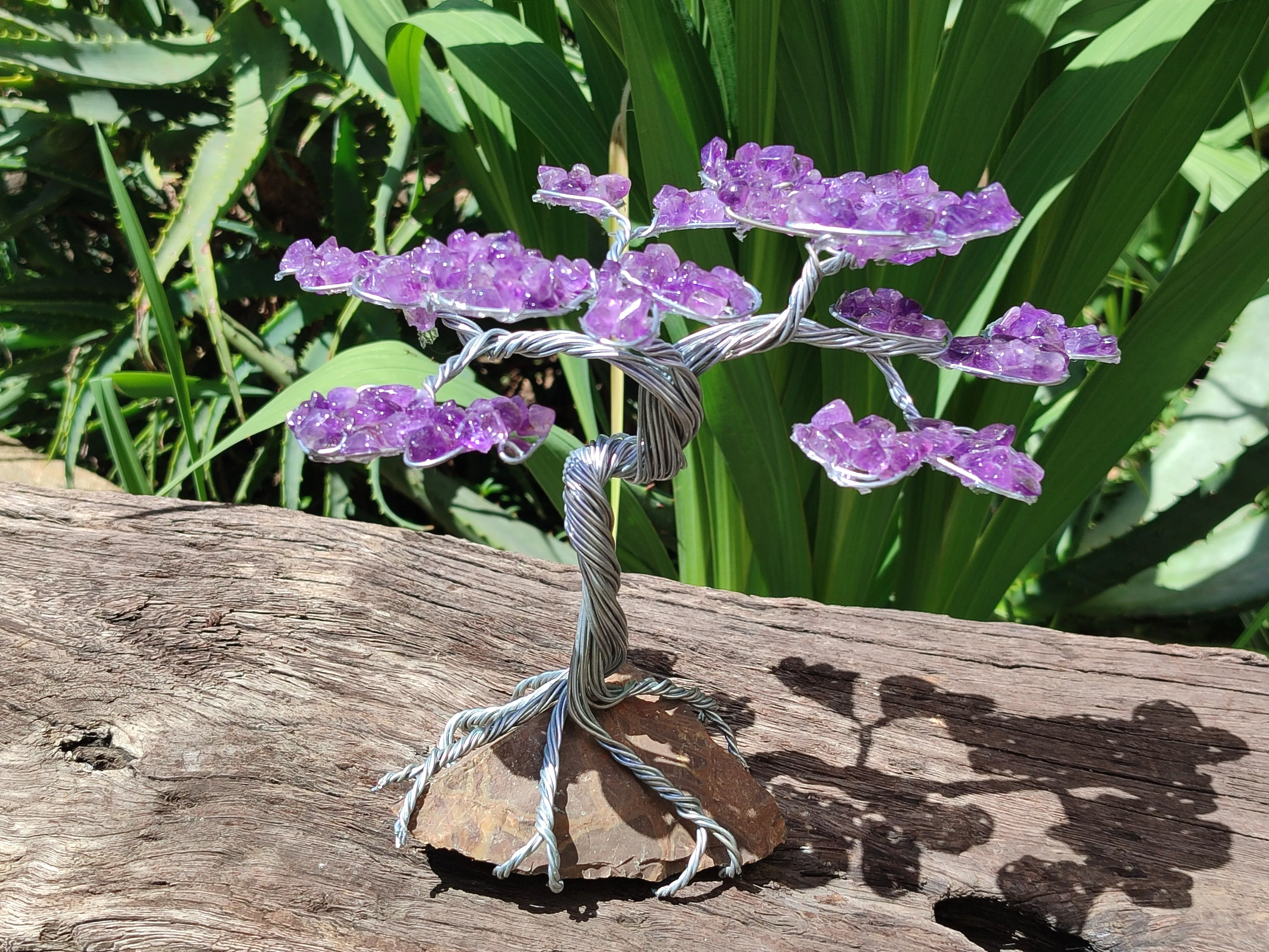 Hand Made Amethyst Tumble Chip & Wire Wrap Tree - Sold Per Item - From South Africa