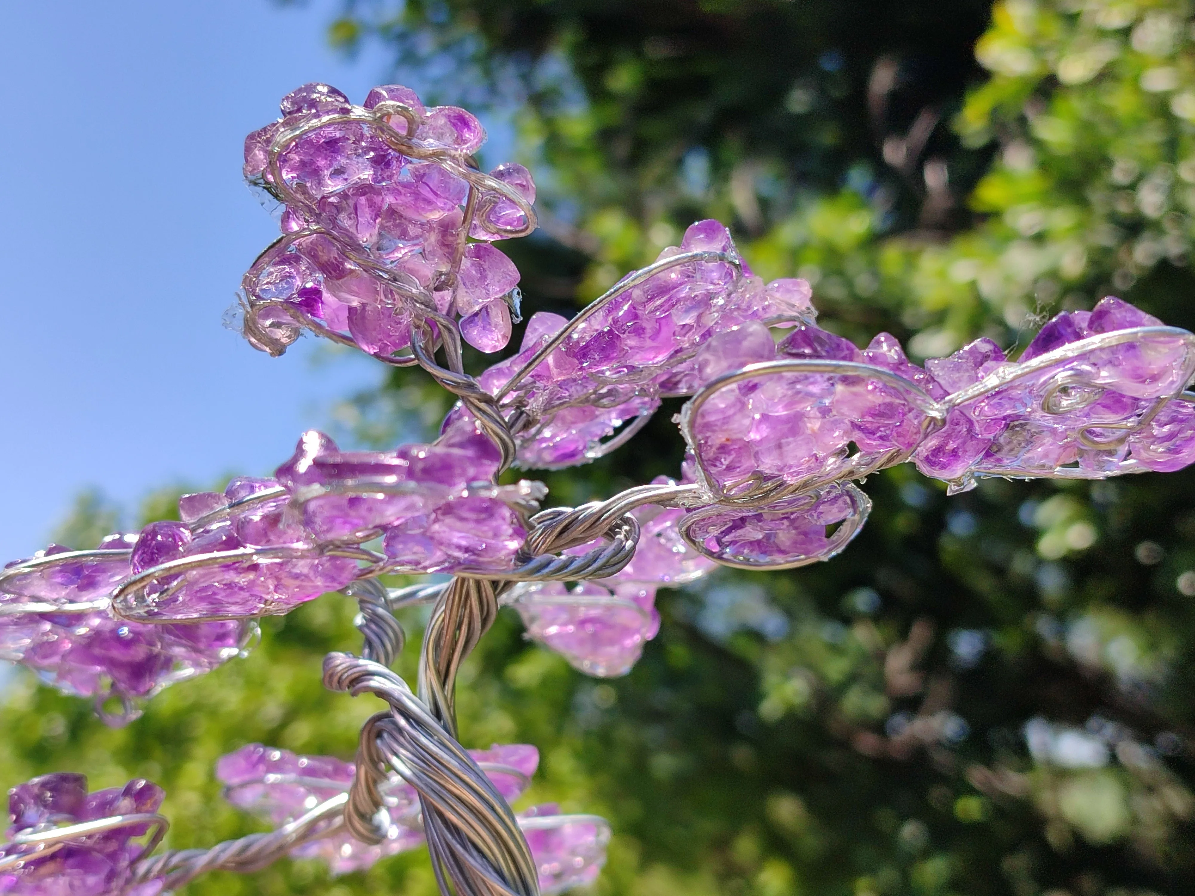 Hand Made Amethyst Tumble Chip & Wire Wrap Tree - Sold Per Item - From South Africa