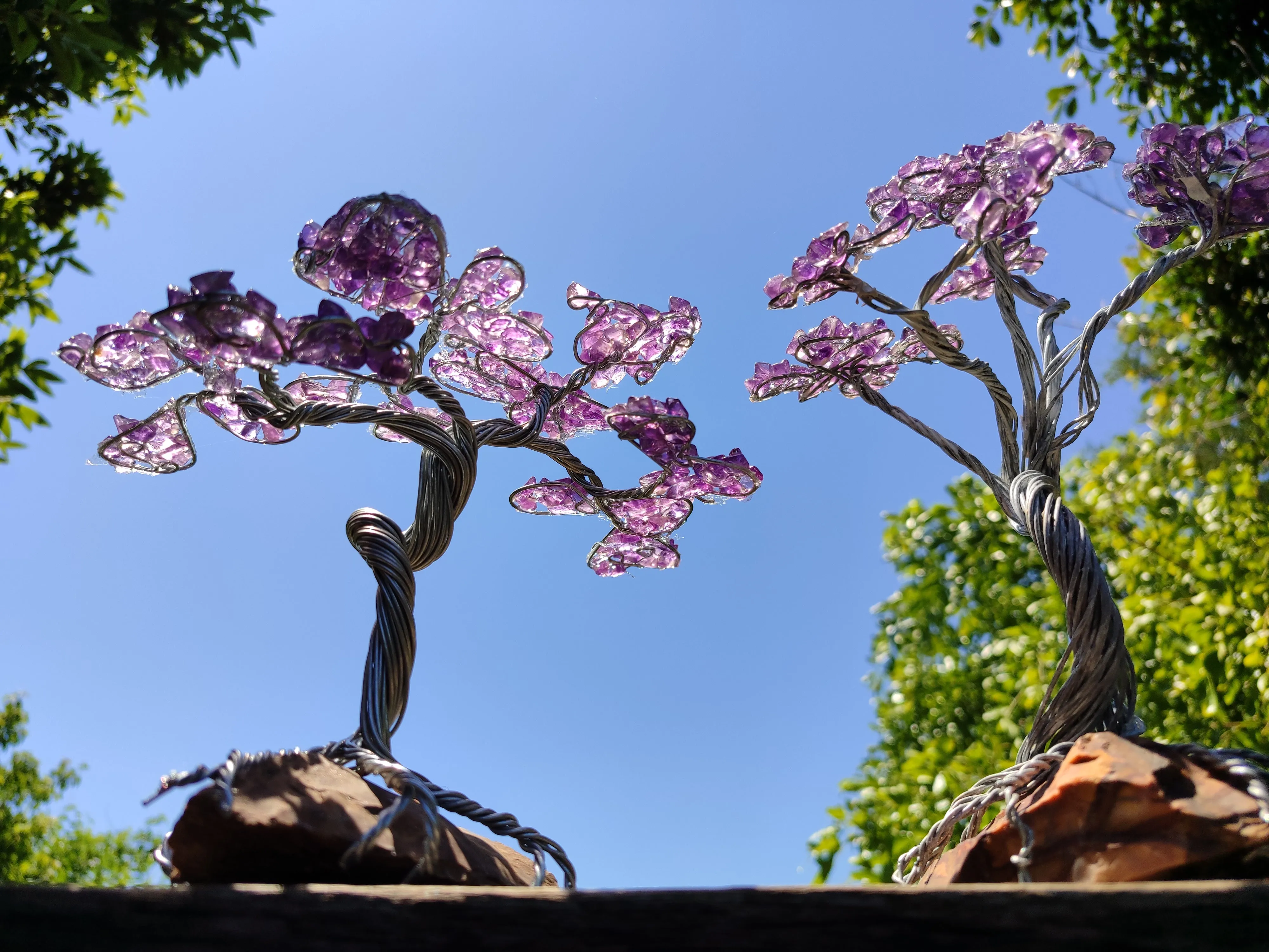 Hand Made Amethyst Tumble Chip & Wire Wrap Tree - Sold Per Item - From South Africa