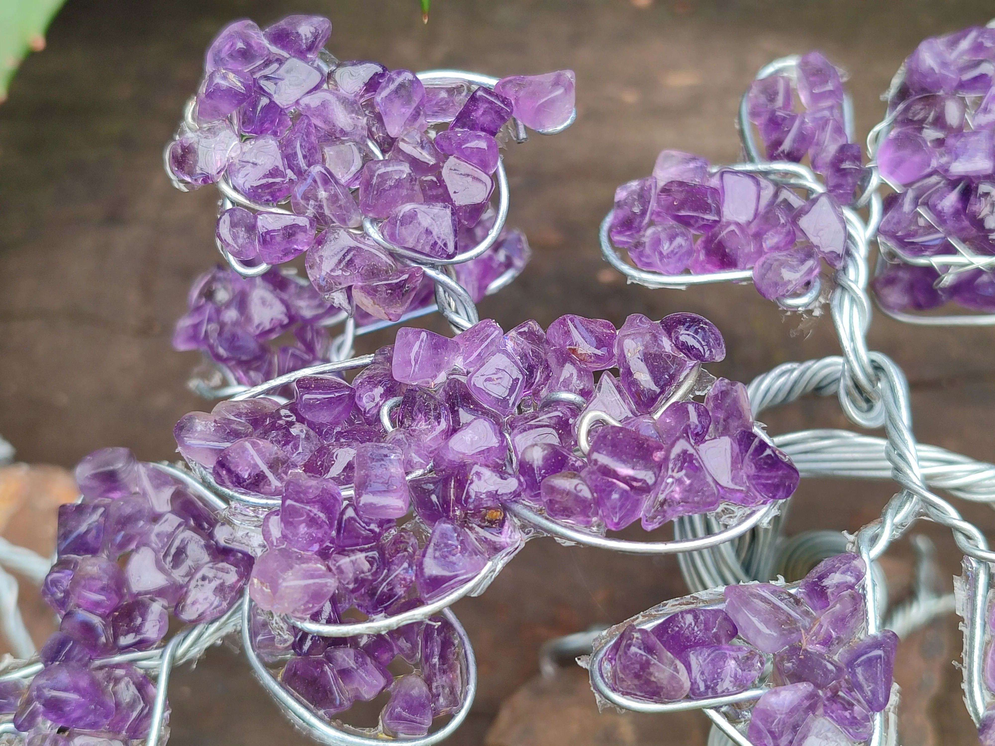 Hand Made Amethyst Tumble Chip & Wire Wrap Tree - Sold Per Item - From South Africa