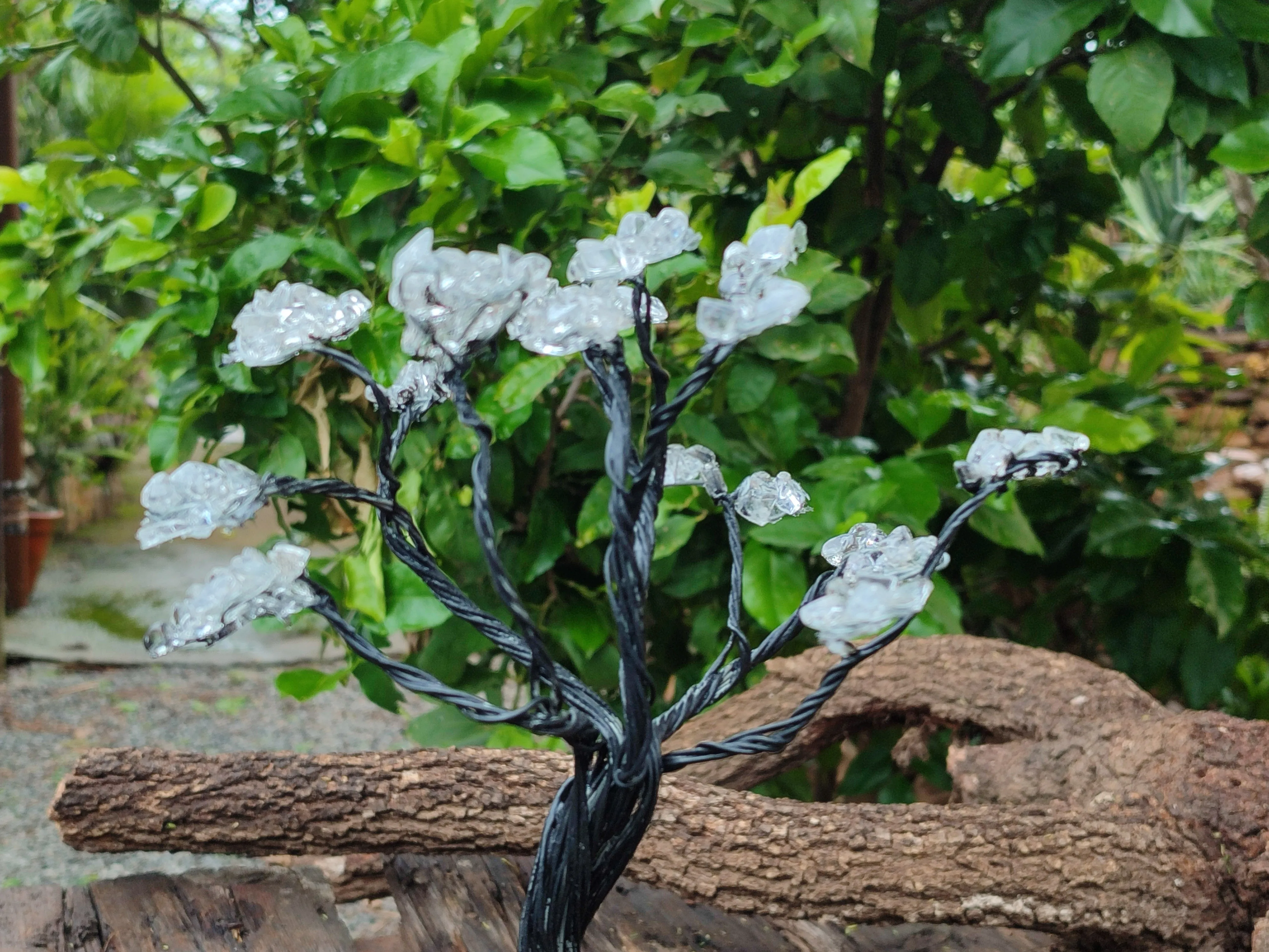 Hand Made Clear Quartz Copper Wire Wrap Tree On Cobbed Nguni Jasper x 1 From South Africa