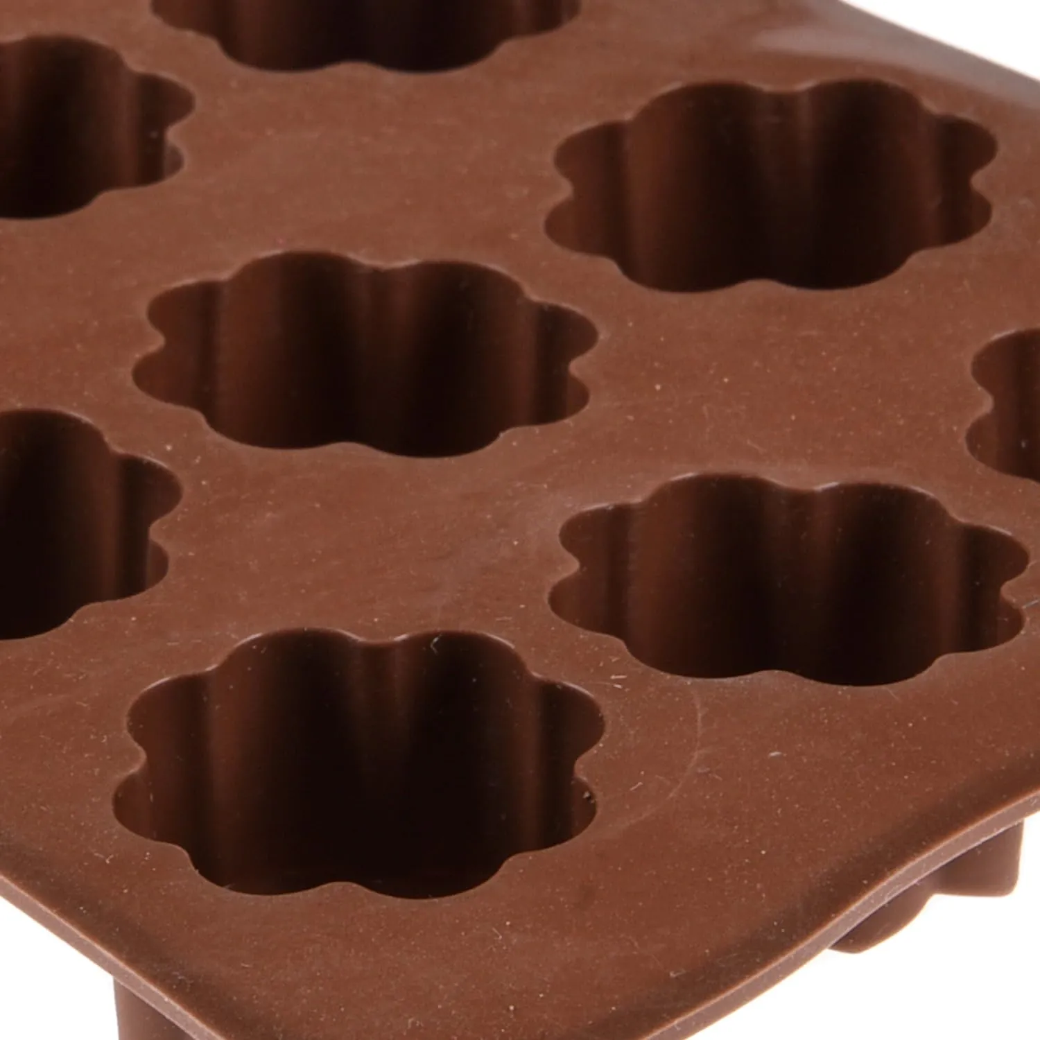 Heart Home Chocolate Mould | Silicone Cookies Mould Cake | Chocolate Cookies Tray | Flower Chocolate Mould Tray | Non-Stick Cookies Moulds | Candy Mold Tray | Pack of 2 | Brown