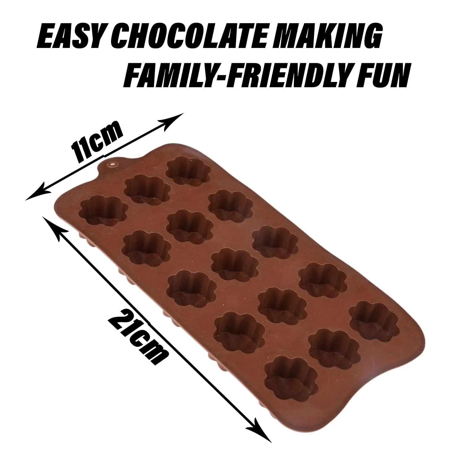 Heart Home Chocolate Mould | Silicone Cookies Mould Cake | Chocolate Cookies Tray | Flower Chocolate Mould Tray | Non-Stick Cookies Moulds | Candy Mold Tray | Pack of 2 | Brown