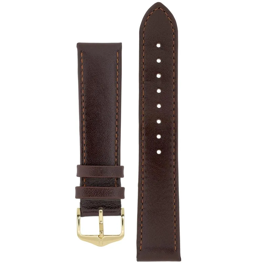 Hirsch OSIRIS Calf Leather Watch Strap (Gold Buckle)