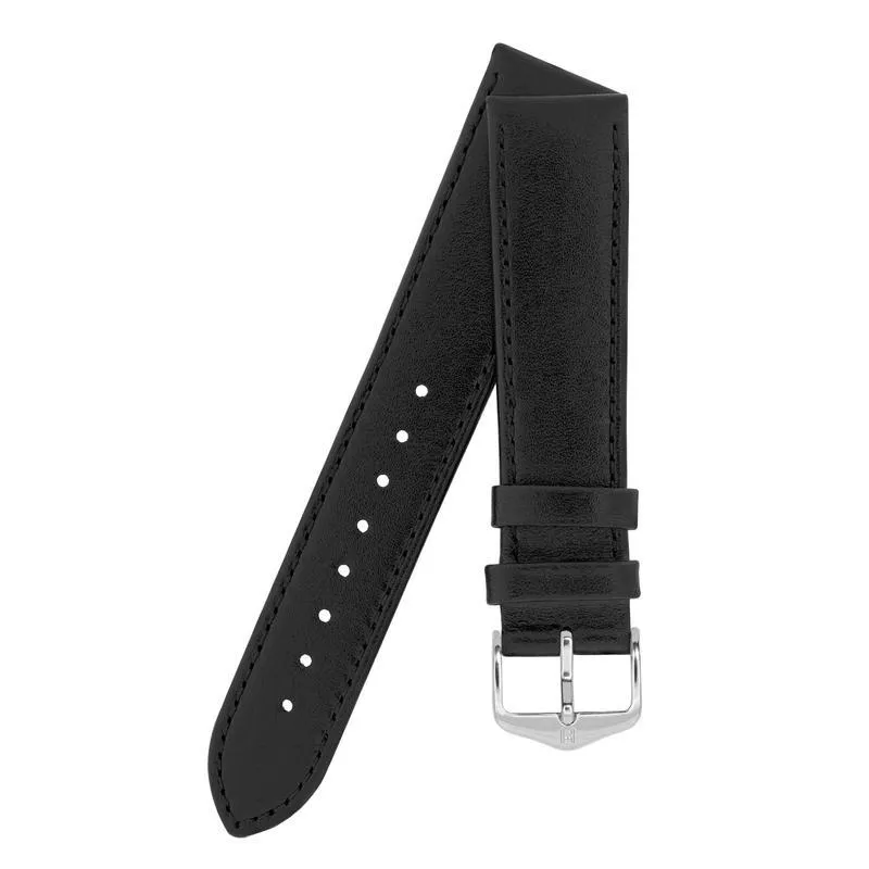 Hirsch OSIRIS Calf Leather Watch Strap in BLACK