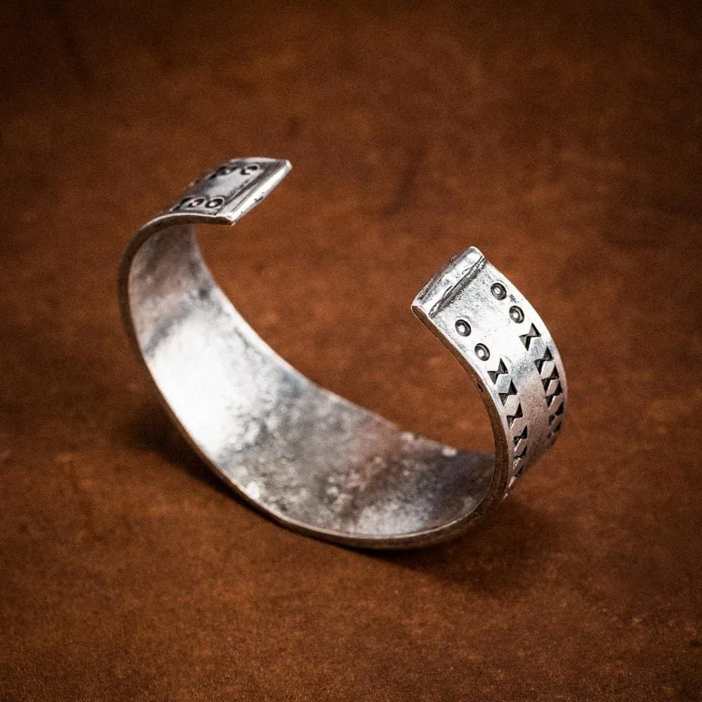 Large Pewter Cuff Bracelet - Handcrafted in the UK