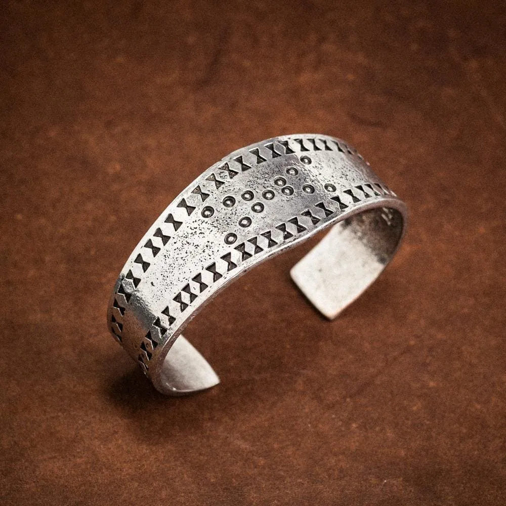 Large Pewter Cuff Bracelet - Handcrafted in the UK