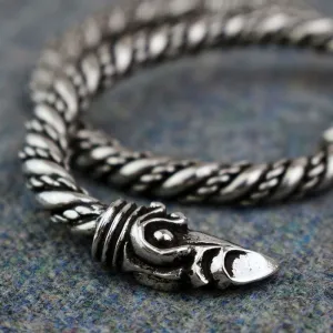 Large Pewter Odin's Raven Bracelet - Handcrafted in the UK