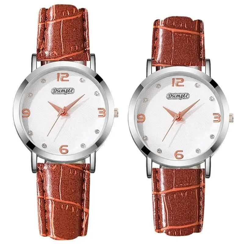 Luxury Leather Quartz Watches Set for Couples: Stylish Timepiece Duo