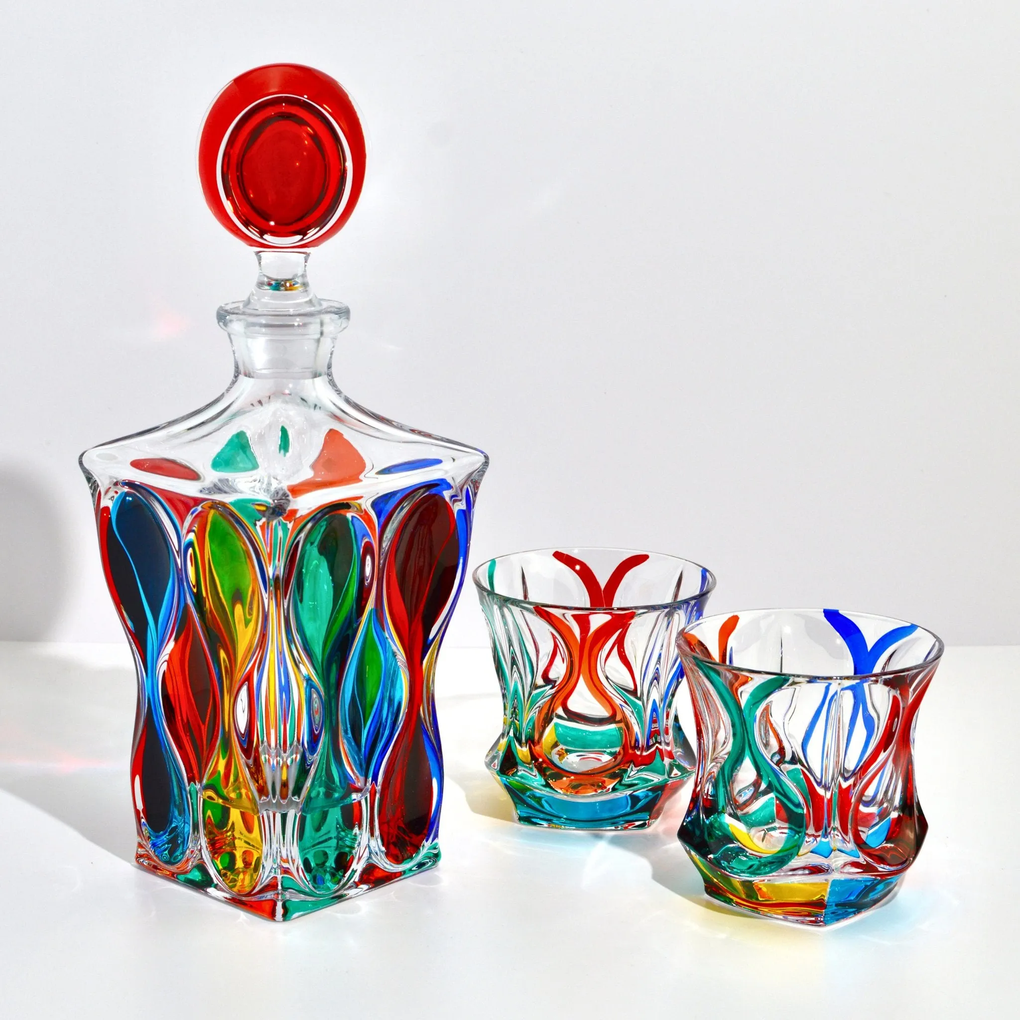 Mare Decanter, Hand-Painted Italian Crystal, Made in Italy