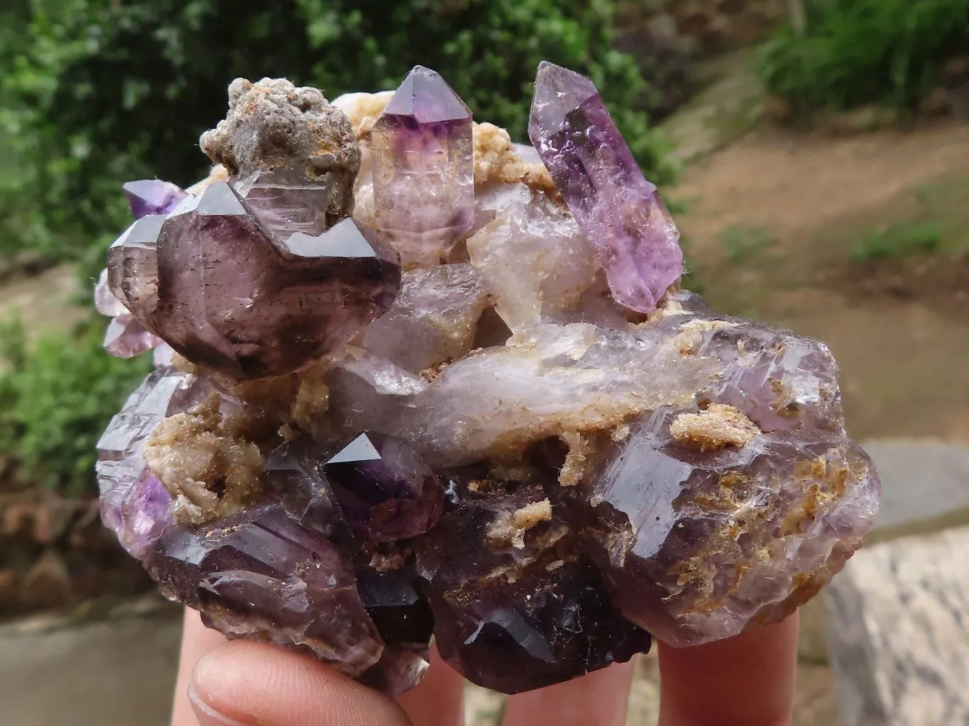 Natural Hand Made Chiredzi Amethyst Conglomerate Specimens x 6 From Chiredzi, Zimbabwe