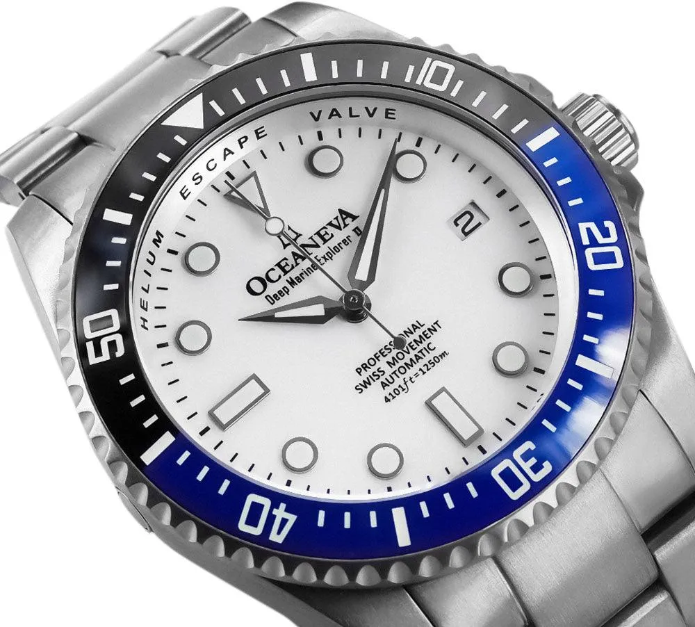 Oceaneva Deep Marine Explorer II Titanium Watch with White Dial